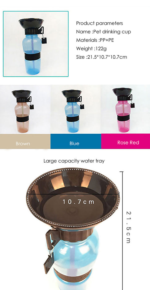 Petshy 500ml Dog Drinking Water Bottle Pet Puppy Cat Sport Portable Travel Outdoor Feed Bowl Drinking Water Mug Cup Dispenser - inversacrawler