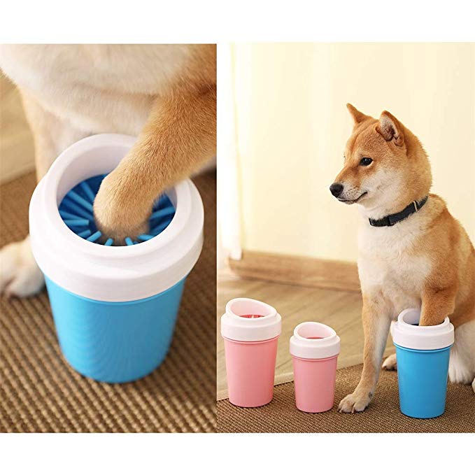 Dirty Paw Washer for Small Large Dogs, Paw Cleaner, Portable Pet Grooming Brush - inversacrawler