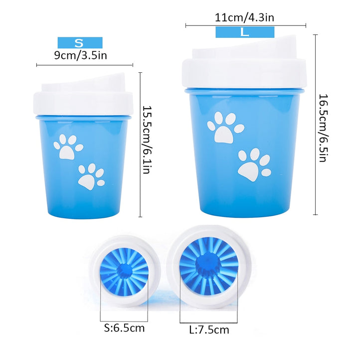Dirty Paw Washer for Small Large Dogs, Paw Cleaner, Portable Pet Grooming Brush - inversacrawler
