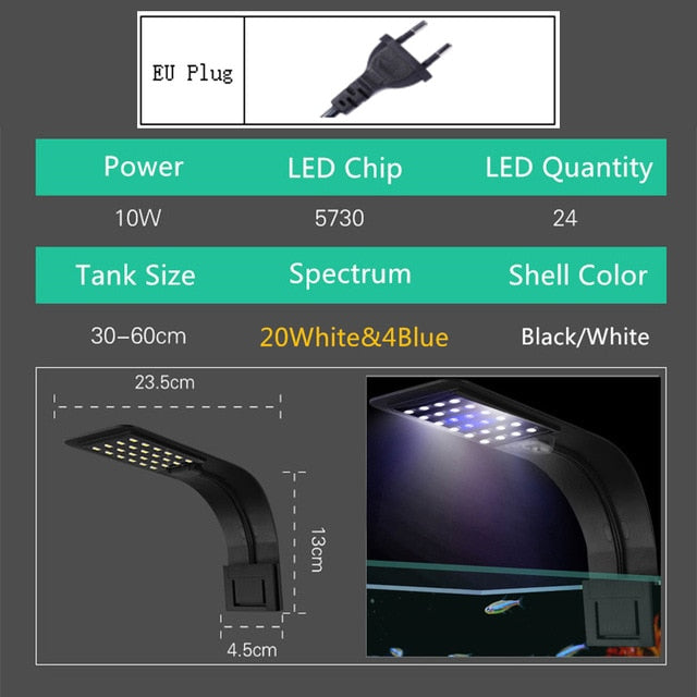 Super Slim LED Aquarium Lights Clip-on LED Plants Grow Light 5W/10W/15W Aquatic Freshwater Lamps Waterproof Lamp For Fish Tanks - inversacrawler